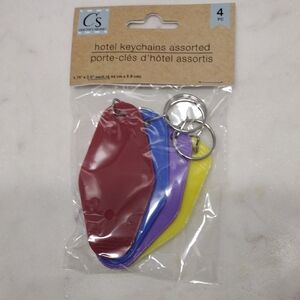 Hotel Keychains Assorted Maroon, Blue, Purple and Yellow